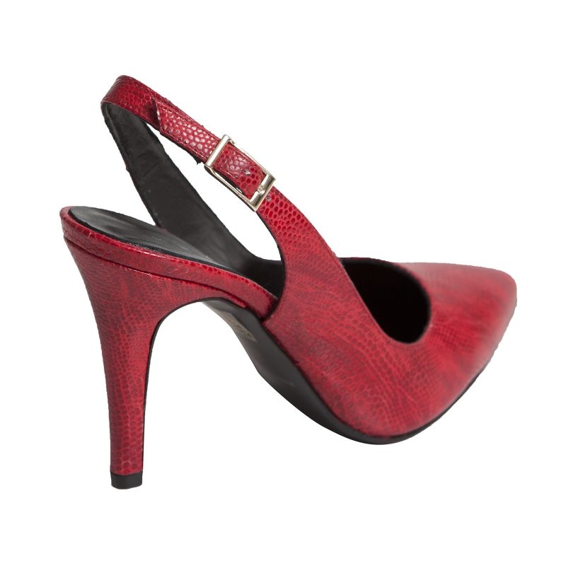 stiletto de mas34 andrea piel boa rojo para invitadas boda, bautizo, comunión, graduación